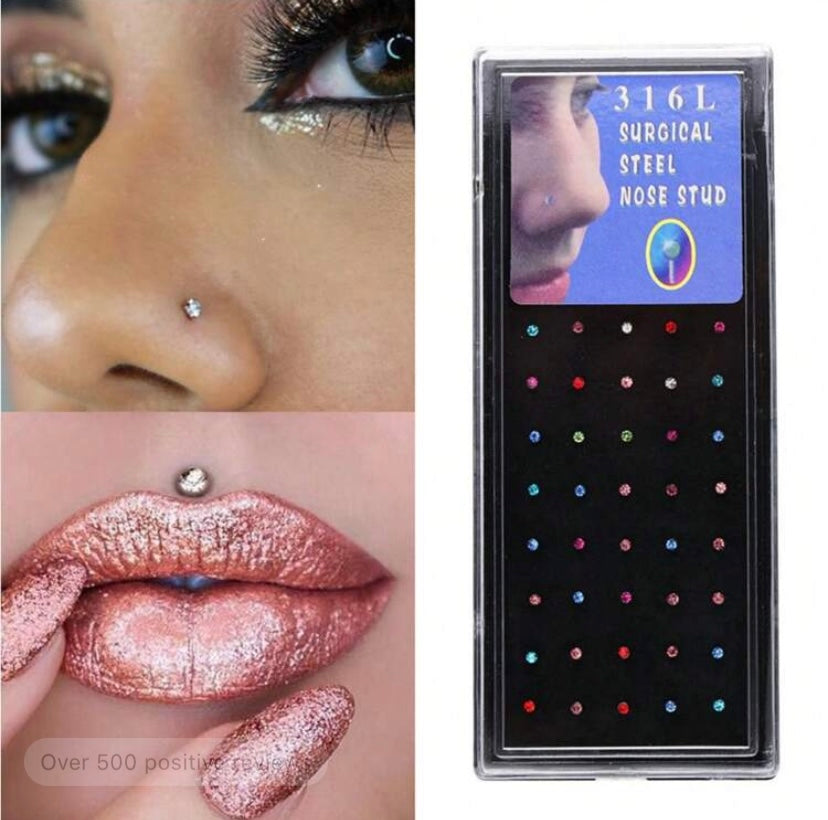 Nose Rings For Men Women Nose Piercings Jewelry Nose Rings Hoops S Shape Nose Studs Screw Hypoallergenic Nostril Surgical Stainless Steel Nose Rings Studs For Women Men