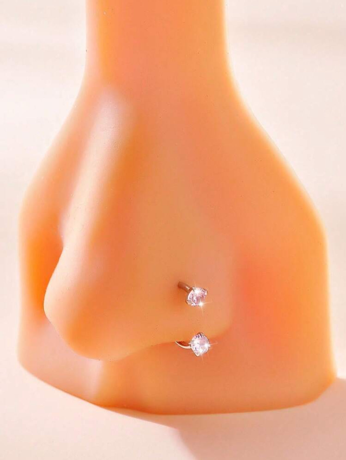 Fashionable And Simple Stainless Steel Material CZ Inlaid Detachable Women's C-Shaped Nose Ring Stud With Colorful And Elegant Body Piercing 1.0mm, Suitable For Birthday Gift, Festival Party, Vacation And Daily Wear.
