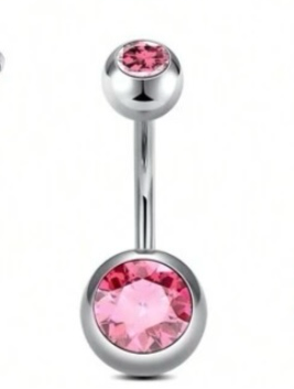 White Stone Butterfly & Cubic Zirconia Navel Ring Set Women Belly Piercing Jewelry