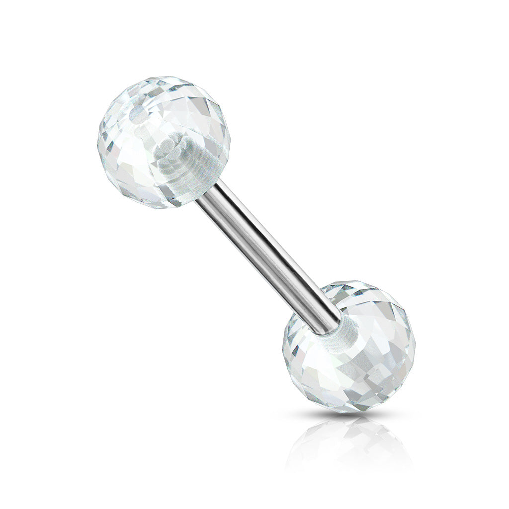Acrylic Disco Ball Barbell 316L Surgical Steel Barbells