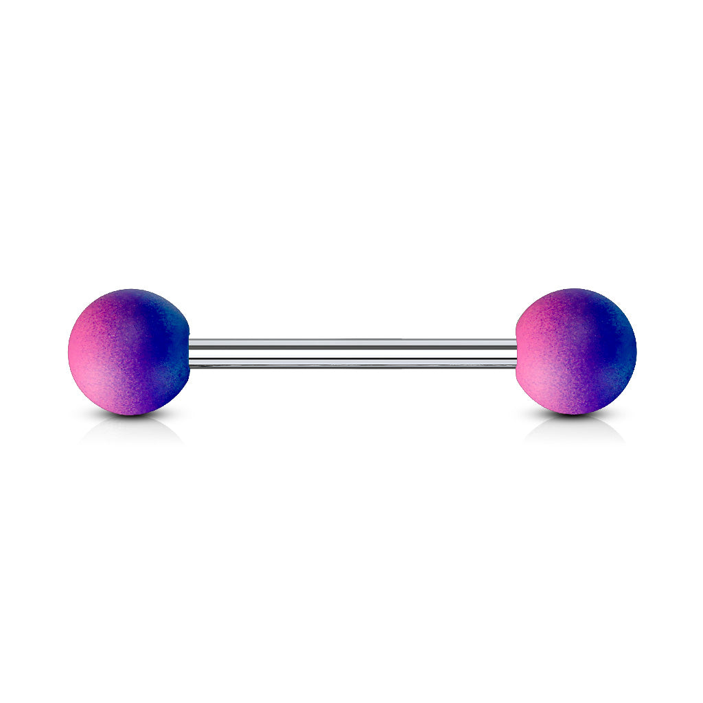 Two Tone Rubber Coating 316L Surgical Steel Barbells
