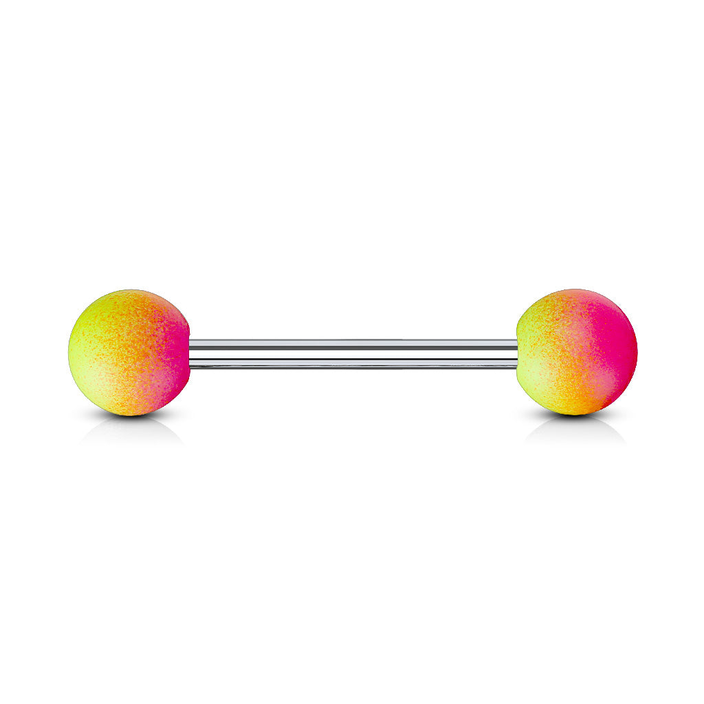 Two Tone Rubber Coating 316L Surgical Steel Barbells