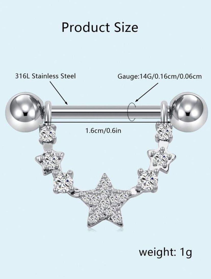 Nipple Piercing Jewelry ,316L Stainless Steel Nipple Rings For Women,Dainty Heart Nipple Piercing Jewelry Set ,Cute CZ Nipple Ring Barbells Body Piercing Jewelry