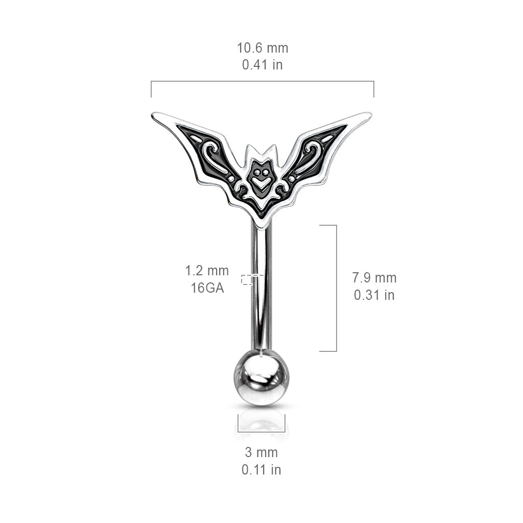 316L Surgical Steel Bat Top Eyebrow Rings/ Curved Barbells