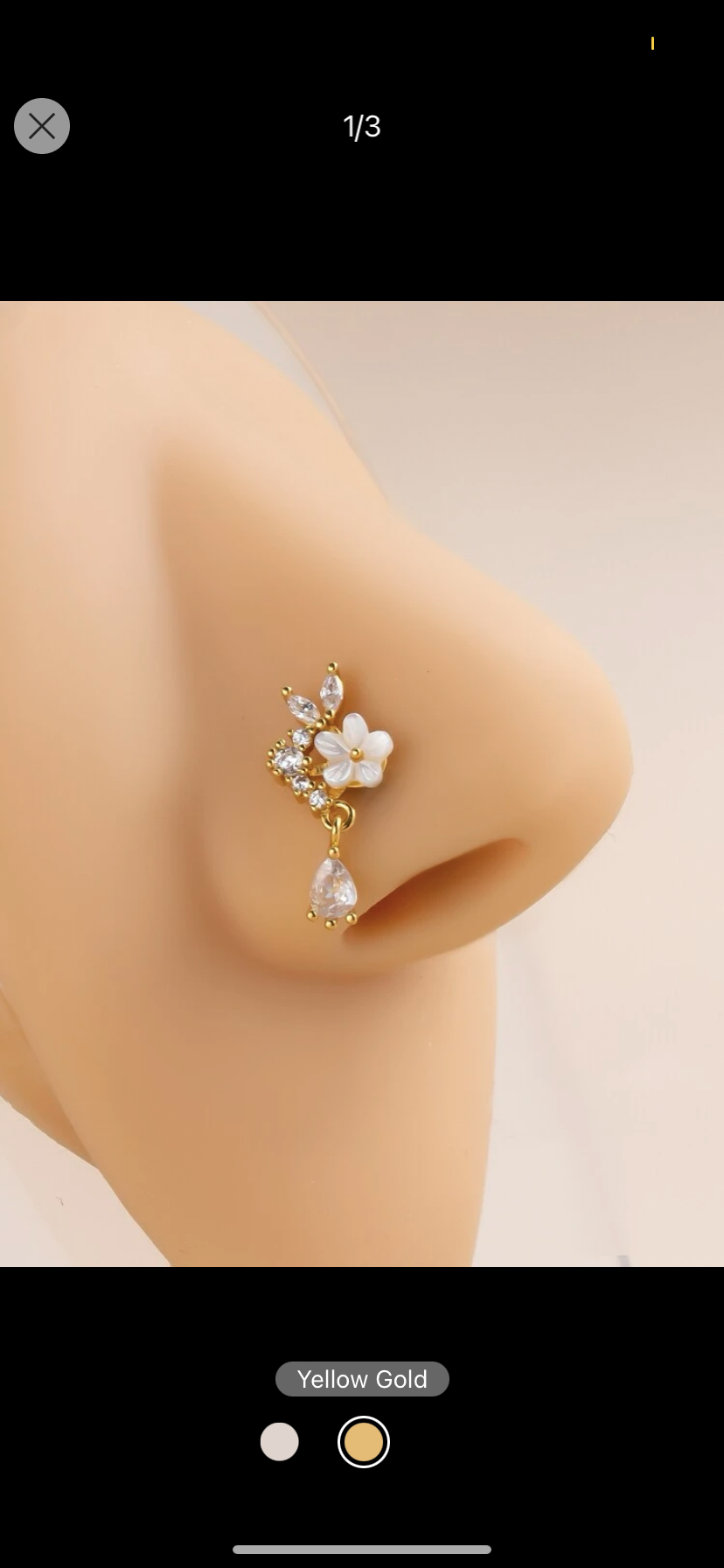 Popular Cubic Zirconia Flower Decor Nose Stud Copper Simple & Stylish For Women & Girls Unisex