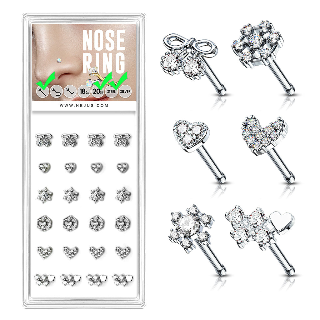20ga 316L Surgical Steel Nose Stud Rings