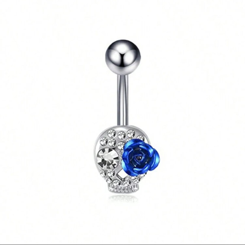 Belly Button Rings, Including Blue Planet Shaped, Water Drop Shaped, Crescent Moon Shaped, Adorned With Zirconia