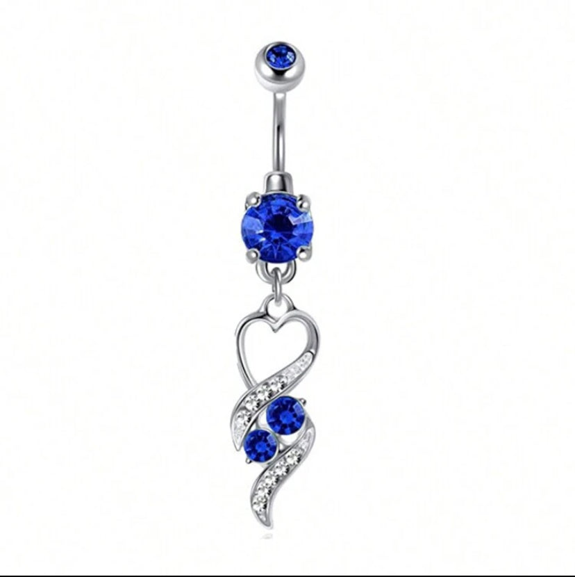 Belly Button Rings, Including Blue Planet Shaped, Water Drop Shaped, Crescent Moon Shaped, Adorned With Zirconia