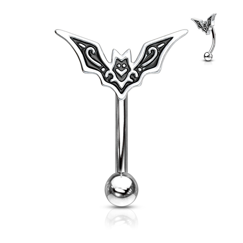 316L Surgical Steel Bat Top Eyebrow Rings/ Curved Barbells