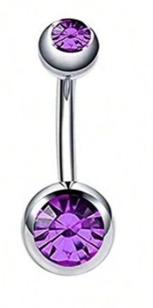 White Stone Butterfly & Cubic Zirconia Navel Ring Set Women Belly Piercing Jewelry
