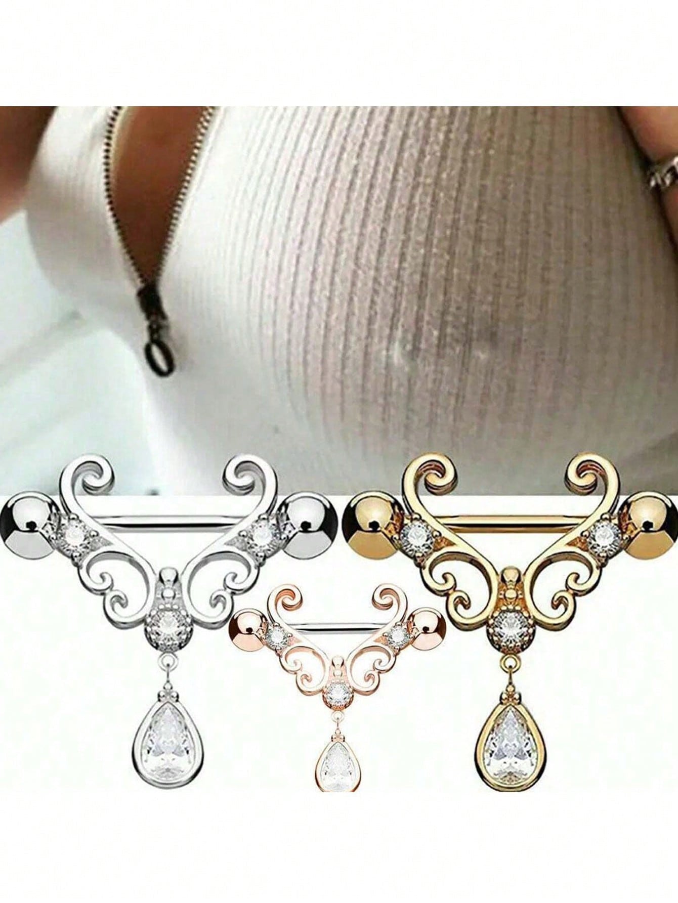 Waterdrop Zirconia Nipple Piercing Jewelry