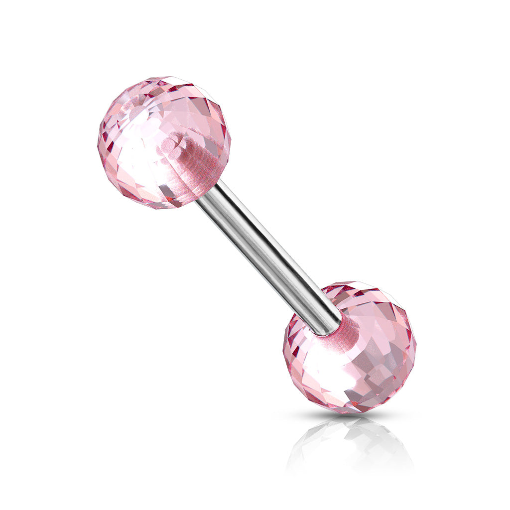 Acrylic Disco Ball Barbell 316L Surgical Steel Barbells