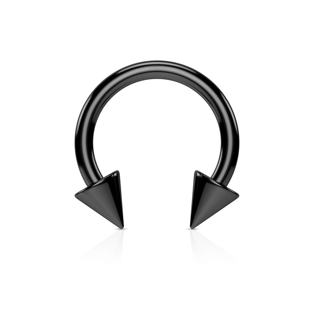 Horse Shoe Titanium IP Over 316L Surgical Steel w/Cone