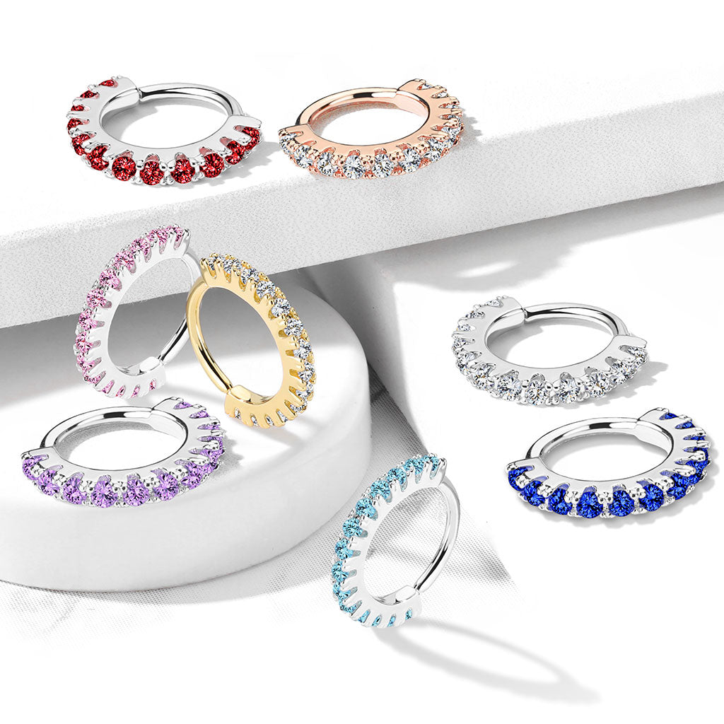 CZ Lined Bendable Hoops for Nose, Cartilage, Daith, and More