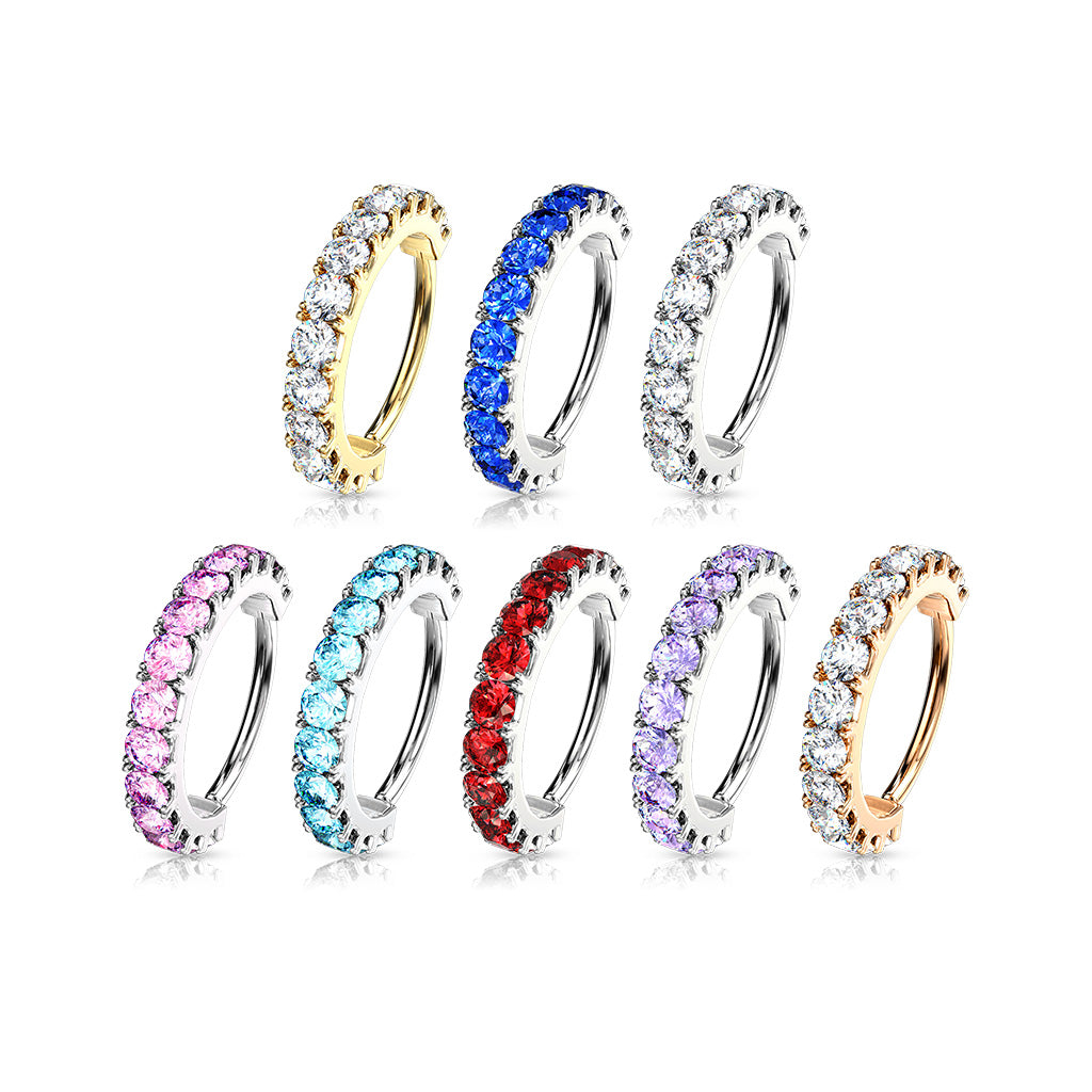 CZ Lined Bendable Hoops for Nose, Cartilage, Daith, and More