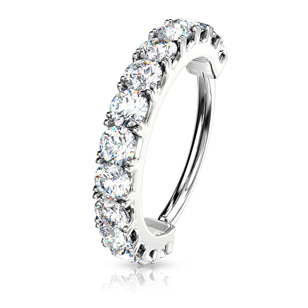 CZ Lined Bendable Hoops for Nose, Cartilage, Daith, and More