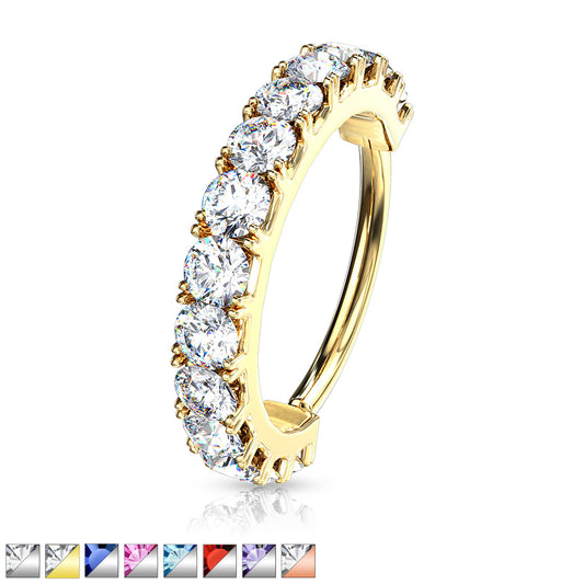 CZ Lined Bendable Hoops for Nose, Cartilage, Daith, and More